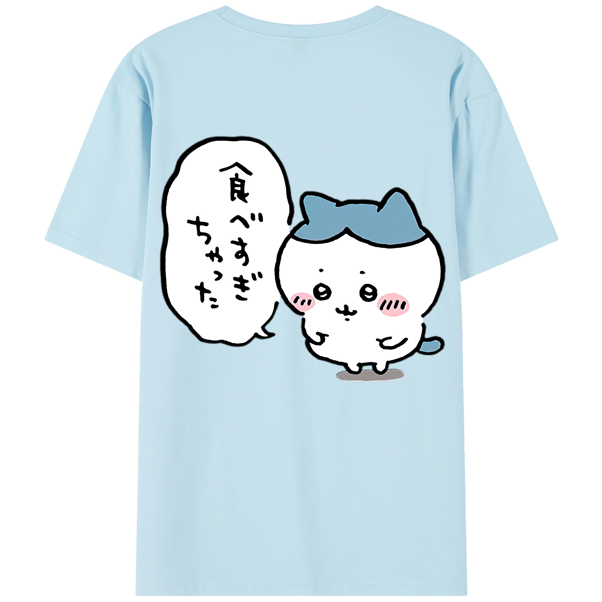 （画像用） ちいかわ ハチワレ Chii-kawa hachiware 綿100％半袖Tシャツ（背面プリント）